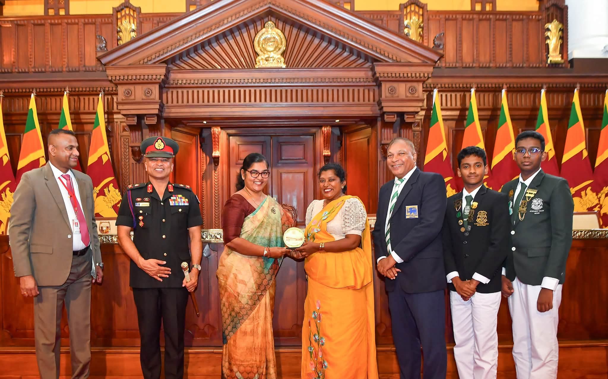 Student parliament session at historical parliament chamber.......